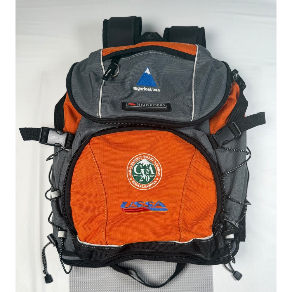 High Sierra Sugarloaf USA CVA USSA Backpack Grey Orange Outdoor Gear Bag
